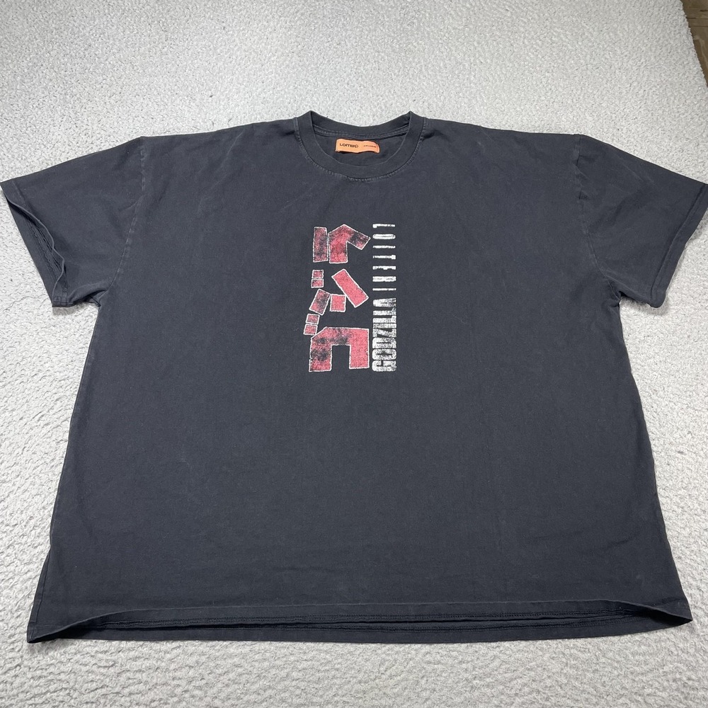 Loiter Godzilla Shirt Mens 2XL Black Graphic Movie Horror Double‎ Sided Tee